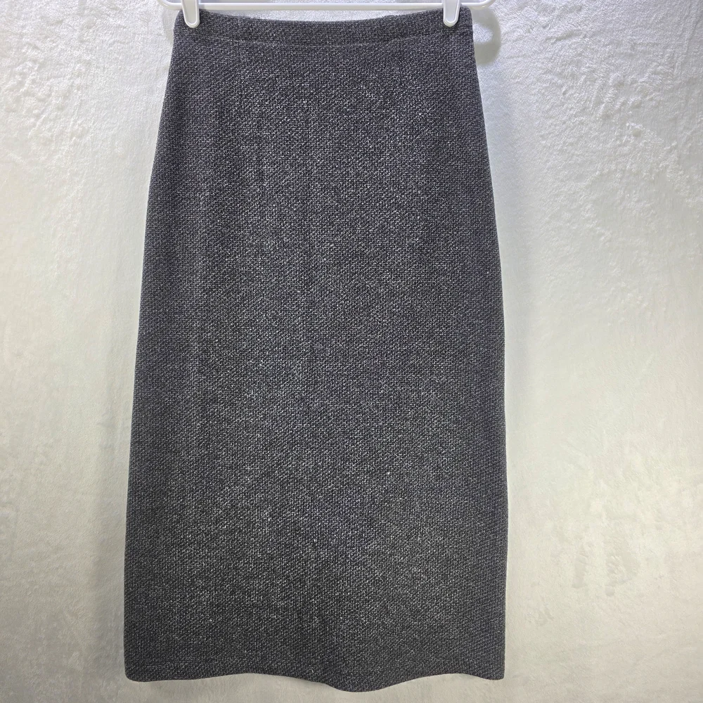 Womens Crazy Horse Liz Claiborne Black & White Pencil Skirt Size PM
